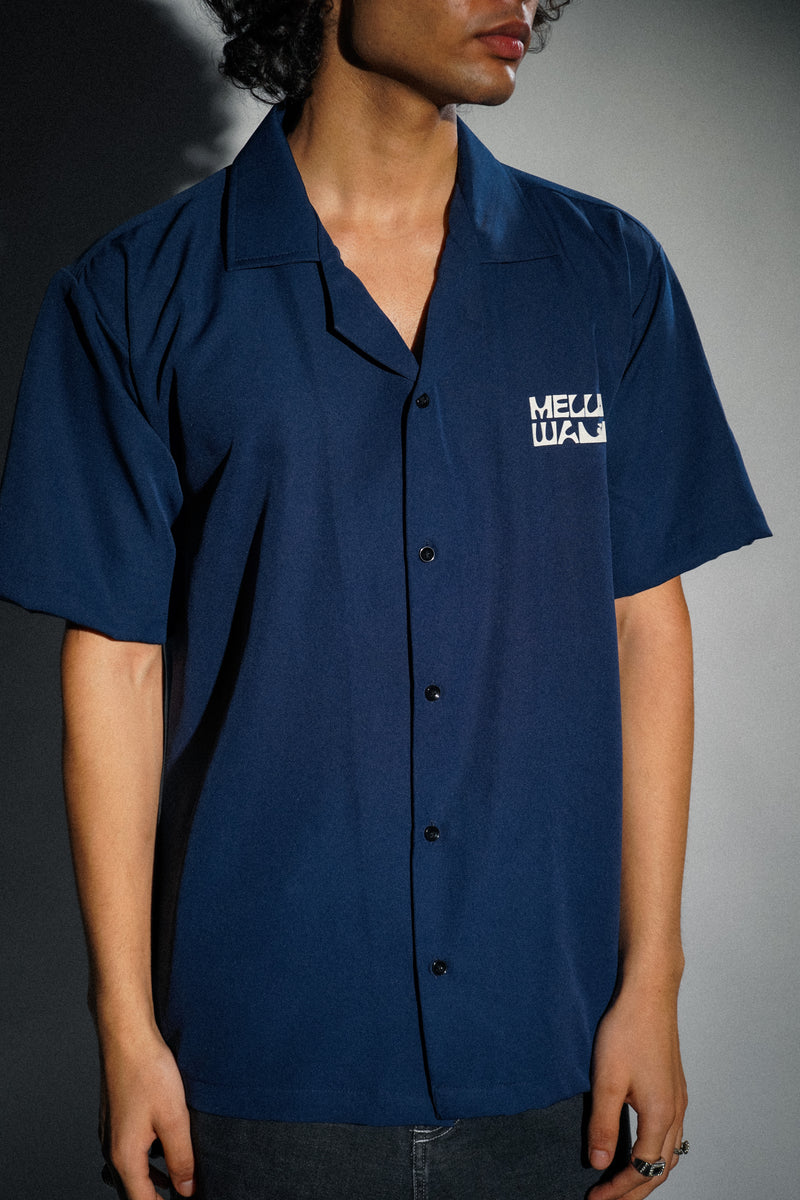 Wear the Vibe Bowling Shirt - Navy Blue