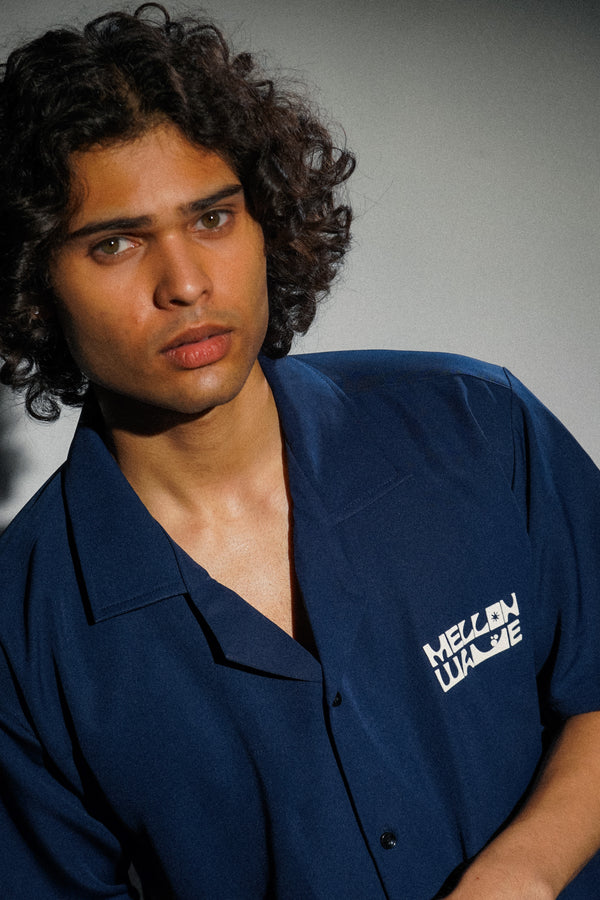 Wear the Vibe Bowling Shirt - Navy Blue