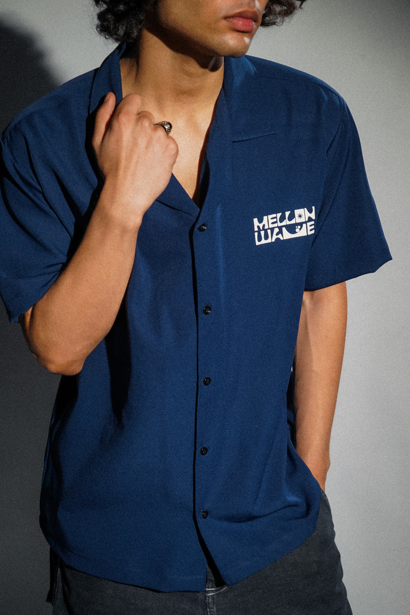 Wear the Vibe Bowling Shirt - Navy Blue