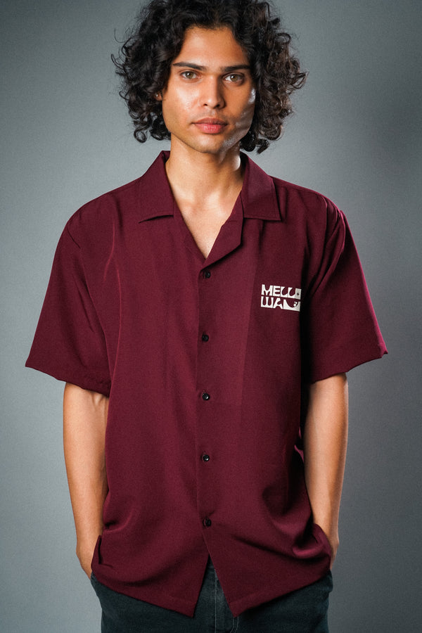 Wear The Vibe Bowling Shirt - Maroon