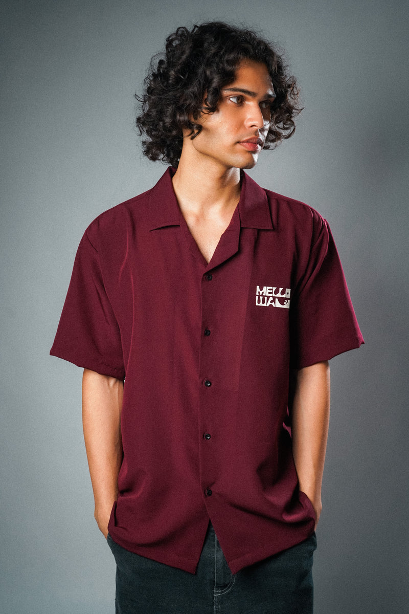 Wear The Vibe Bowling Shirt - Maroon