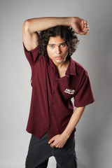 Wear The Vibe Bowling Shirt - Maroon