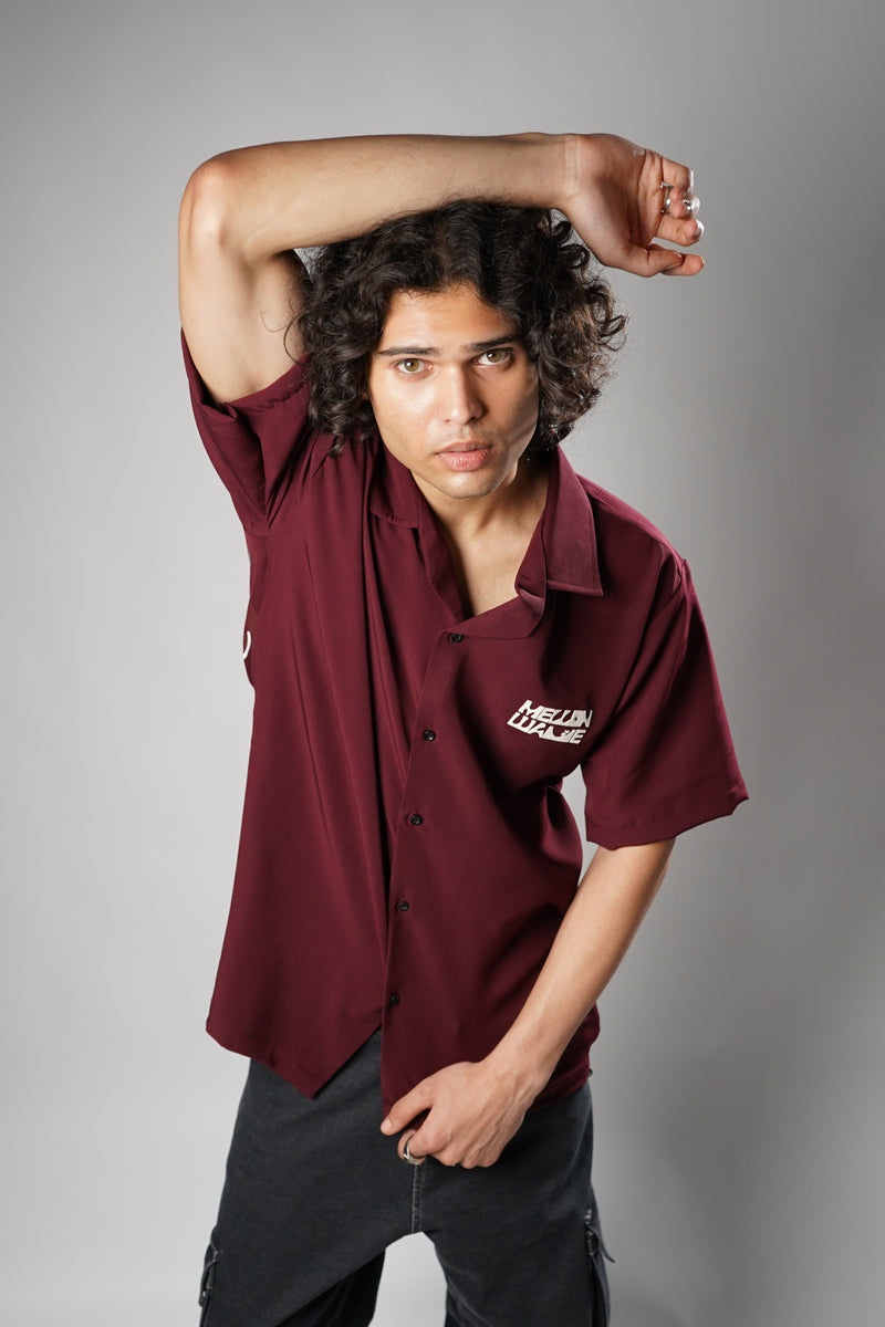 Wear The Vibe Bowling Shirt - Maroon