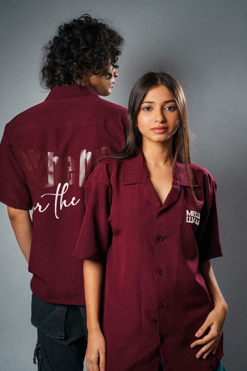 Wear The Vibe Bowling Shirt - Maroon