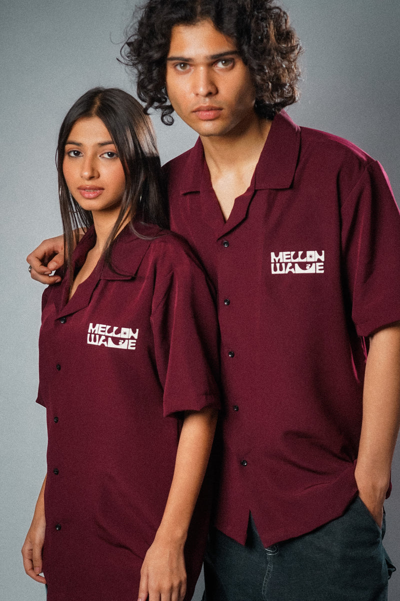 Wear The Vibe Bowling Shirt - Maroon