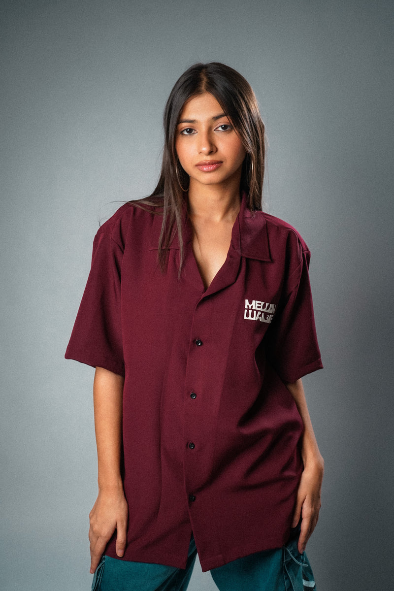 Wear The Vibe Bowling Shirt - Maroon